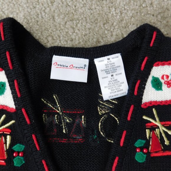 Bobbie Brooks Snowman Applique Embroidered Christmas Sweater Vest Size 8-10 M - Picture 3 of 9
